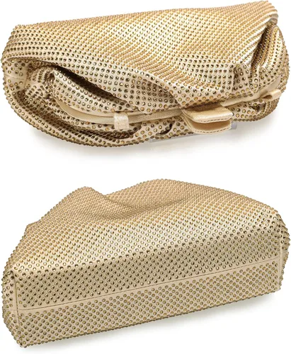 Miniatura 5 de Bolso de mano con marco de cristal con diamantes de imitación, bolso de embrague plisado para mujer
