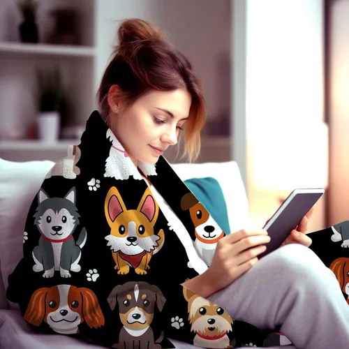 Miniatura 3 de Manta para Perro Cachorro de Peluche Regalos Just A Girl Who Loves Mantas de Perro Mantas de Franela Ultra Suave y Acogedora para Cama y Sofá