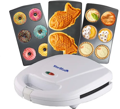 Mini Preparador de Donas, Mini Preparador de Tartas y Quiches, Preparador de Taiyaki – NUEVO Preparador de Postres Desmontable de Tres Rebanadas 3