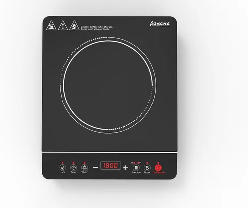 Miniatura 4 de Panana - Cocina de inducción portátil, placa de cocción de 1800 W, quemador de encimera, 10 niveles de temperatura, temporizador, apagado