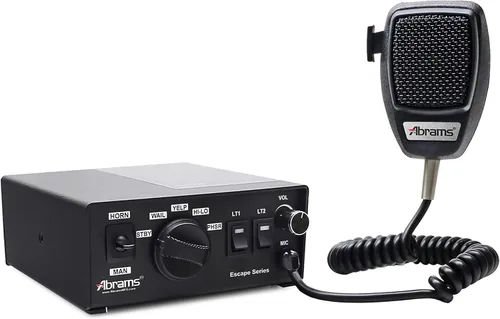 Abrams Sistema PA de sirena de policía para automóvil, sirena de emergencia de escape de 200 W para vehículos, sistema de sirena de montaje en