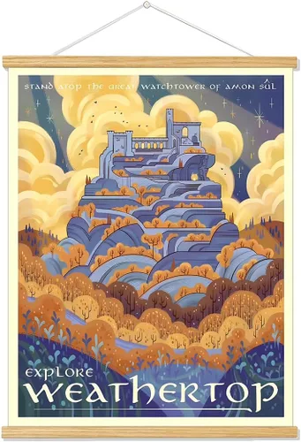 Miniatura 34 de Meksular Impresiones artísticas de pared de paisaje de la Tierra Media, pintura en lienzo, carteles de fantasía, imágenes de pared, para regalo