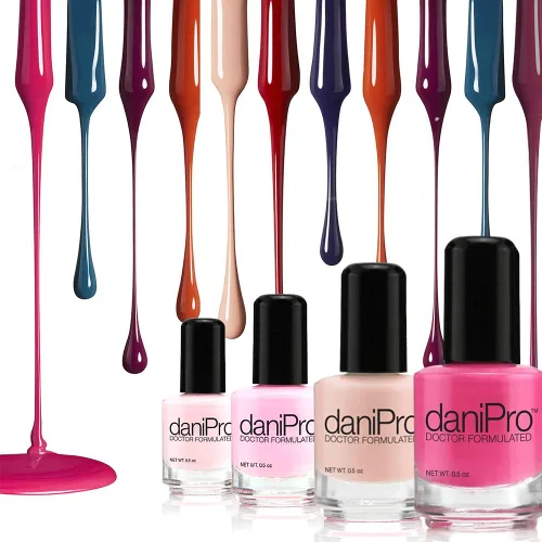 Miniatura 3 de daniPro Esmalte de uñas formulado por médicos, rosa intenso, promueve uñas más saludables y fuertes, biotina y vitaminas A y E, sin toxinas, secado