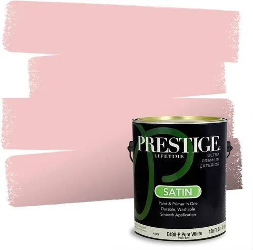 Miniatura 181 de Prestige Paints E100-T-SW6591 Pintura exterior e imprimación en uno, 1 galón, plano, combinación comparable de Sherwin Williams Amaryllis, 1 galón