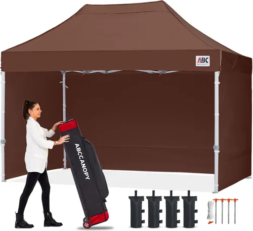 Miniatura 36 de Abccanopy - Toldo de 10 x 10 pies, con paredes laterales, sombra instantánea, con bolsa con ruedas para guardarlo. Incluye 4 bolsas de lastre, Azul
