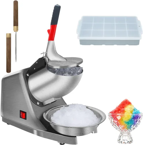 Reespring Máquina de Conos de Nieve Máquina de Hielo Raspado Trituradora de Hielo con Cuchilla de Acero Inoxidable Eléctrica de Cocina para Hielo
