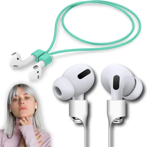 Correa magnética ultra fuerte para Airpod Pro, cordón deportivo antipérdida, compatible con Airpods de 3ª y 2ª generación Pro 3 2 1 (menta)