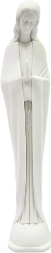 Vittoria Collection Estatua italiana blanca de 10 pulgadas de alto, Virgen María, Nuestra Señora de Fátima, hecha en Italia
