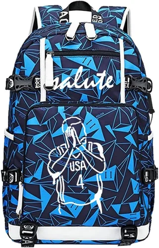 Miniatura 8 de Mochila luminosa de 30 jugadores de baloncesto, mochila de viaje, para hombres y mujeres, azul - 1, Patrón azul - 1