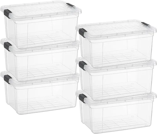 Miniatura 9 de Superio Contenedor de plástico transparente de 7.4 cuartos con tapa, no tóxico, sin BPA, sin olor, caja de almacenamiento organizadora, recipiente