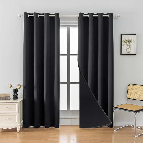 Miniatura 15 de Anytime Juego de 2 paneles de cortinas 100% opacas, con aislamiento térmico para dormitorio, paneles de sombreado completo
