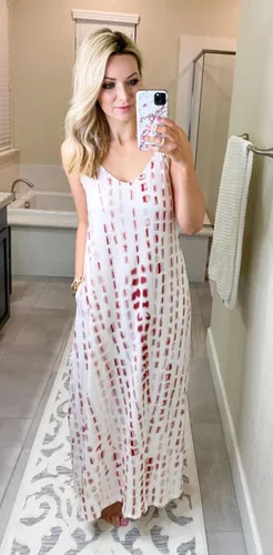 Miniatura 4 de Ours - Vestido de verano largo para mujer con tirantes finos bolsillos estampado floral uso informal estilo bohemio