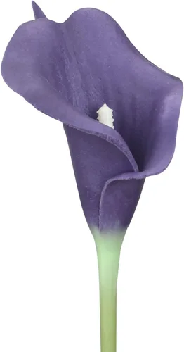 Miniatura 2 de Duovlo 20 piezas Ramo Nupcial de Boda de Cala Látex Tacto Real Flores Artificiales Decoración para Hogar y Fiesta (Morado)