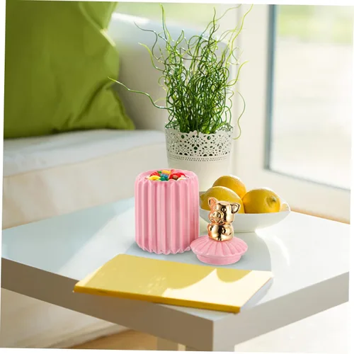 Miniatura 8 de SHOWERORO Adorable tarro de cerámica de animales, organizador de joyas decorativo con tapa para almacenar collares, pulseras y aretes, diseño