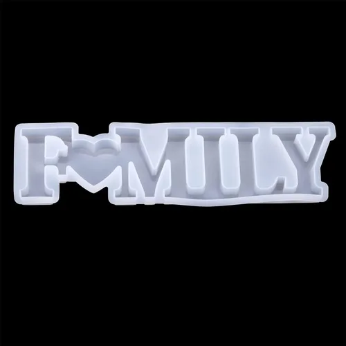 Moldes de silicona con letras para el hogar, familia, eslogan de amor, resina epoxi, para decoración del hogar, manualidades hechas a mano (Familia)
