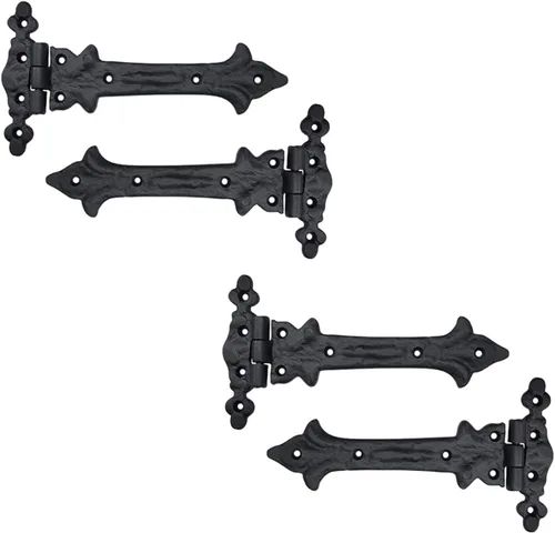Miniatura 31 de Adonai Hardware Adonijah Bisagra falsa de aluminio para montaje frontal (6.5" x 12 Pack, Negro mate) para puertas de granero, puertas, armarios