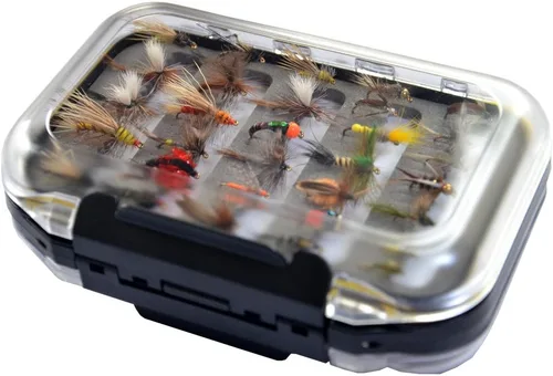 Miniatura 6 de Outdoor Planet Surtido de moscas de pesca con mosca premium, 12/24/48/66 moscas secas/húmedas/ninfa/serpentina, trucha/lubina, panfish/salmón