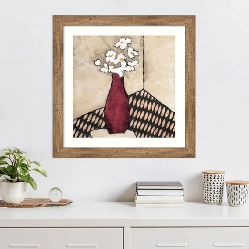 Miniatura 4 de Amanti Art Framed Wall Art Print 28x28 Retro Red Vase by Judi Bagnato, Abstract Wall Art, Modern Contemporary Decor, Medium Poster Painting Artwork