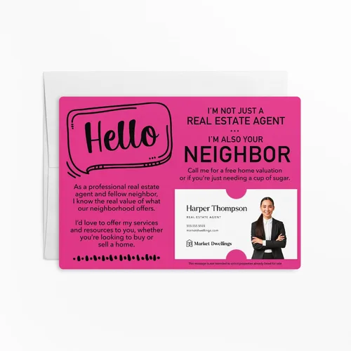 Miniatura 7 de Juego de sobres para agente inmobiliario, 5 x 7 pulgadas, Hello I'm Not Just a Real Estate Agent I'm Also Your Neighbor Cards con sobres, paquete