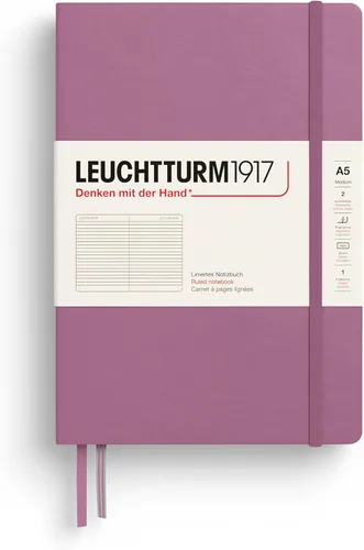Miniatura 36 de LEUCHTTURM1917 - Cuaderno de tapa dura mediano A5 con 251 páginas numeradas para escritura y diario (lila, con puntos)