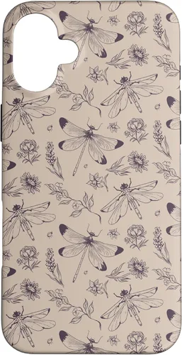 Miniatura 23 de Vintage Dragonfly Tan Sand Beige Wildflower Floral Flower Case for iPhone 16