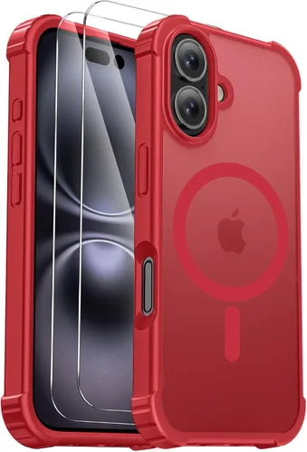Miniatura 20 de Funda para iPhone Air [compatible con MagSafe] [2 protectores de pantalla] [prueba de caídas de grado militar] Funda magnética resistente