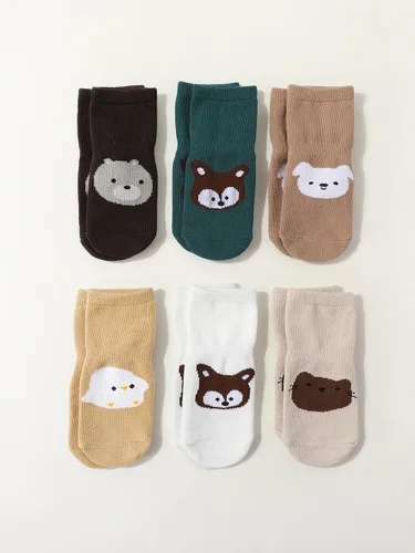 Miniatura 3 de Calcetines de tobillo antideslizantes para bebé, paquete de 6 para niños y niñas, lindos calcetines de algodón para bebés recién nacidos