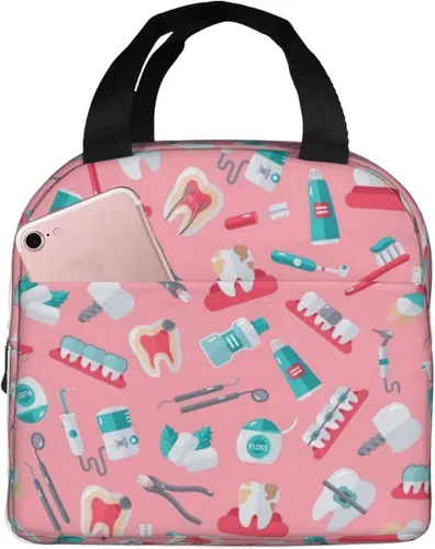 Miniatura 11 de Bolsa de Almuerzo Higienista Dental Lonchera para Mujeres y Hombres Bolsa de Picnic Aislada Enfriador Térmico Bolsa Tote Linda para Trabajo Camping