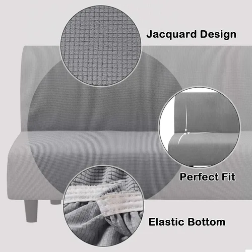 Miniatura 3 de Turquoize Funda elástica para futón, funda de sofá sin brazos, funda para sofá cama, funda de sofá futón, protector de muebles con parte inferior