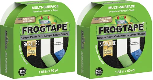 Miniatura 12 de FrogTape Cinta de pintor multisuperficie con bloque de pintura, 2 pulgadas de ancho (1.88 pulgadas x 60 yardas), adherencia media de adherencia
