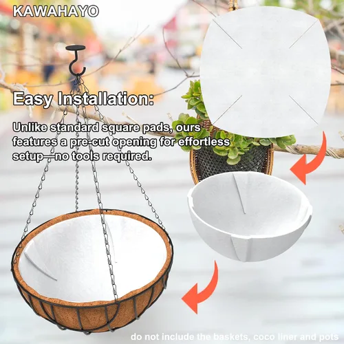 Miniatura 5 de Revestimiento de cesta colgante de autorriego para almacenamiento de agua para revestimiento de coco absorbe la alfombrilla de agua, dispositivo