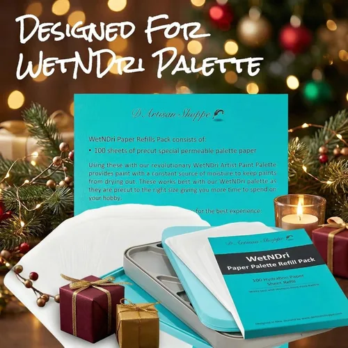 Miniatura 3 de WetNDri Papel de Paleta Desechable para Pintura Acrílica. Paquete de Recambio de 100 Piezas de Papel de Paleta para Paleta Húmeda para Pintar