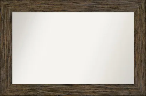 Miniatura 79 de Amanti Art Espejo personalizado, espejo de baño marrón Fencepost, espejo de pared o espejo de tocador de baño sobre el fregadero (27 x 27 pulgadas)