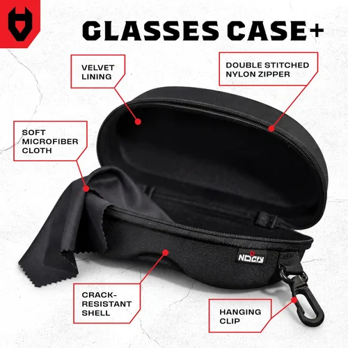 Miniatura 2 de Estuche de almacenamiento NoCry para gafas de seguridad con forro de fieltro, cierre reforzado y práctico clip de cinturón