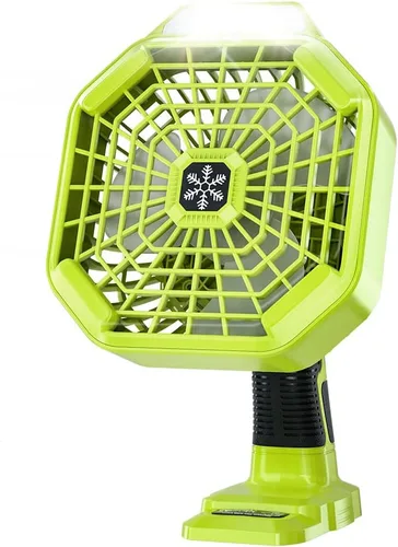 Miniatura 7 de Ventilador inalámbrico de 18 V compatible con batería Ryobi de 18 V, ventilador a batería para acampar con luz LED, control remoto, 3 modos