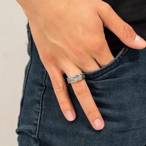 Miniatura 2 de 925 Sterlng Silver Handmade Engraved Ring for Men, Elegant Silver Band Rings for Women and Men, Wedding Rings for Men, Perfect gift for Special