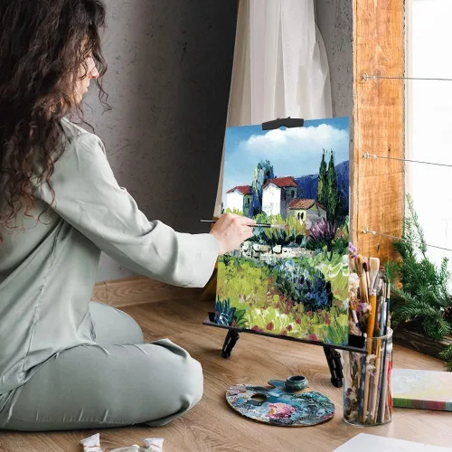 Miniatura 3 de RRFTOK Soporte de caballete para letreros y pintura, trípode de metal, caballetes de arte ajustables para lienzos de exhibición, altura de 17 a 66
