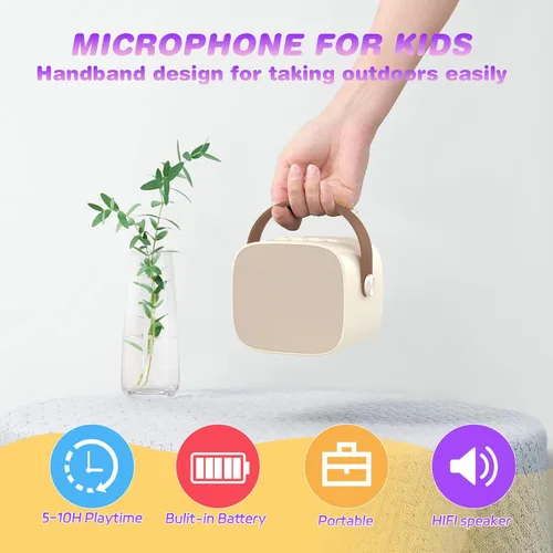 Miniatura 6 de Mini máquina de karaoke, juguetes divertidos, regalos de cumpleaños de Navidad para niños de 4 a 12 años, niñas, niños, adultos, juguetes
