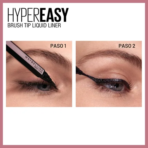 Miniatura 6 de Maybelline Hyper Easy - Delineador líquido de ojos, acabado satinado, fórmula a prueba de agua, delineador de ojos, Pitch Black, 0.018 Fl.oz.