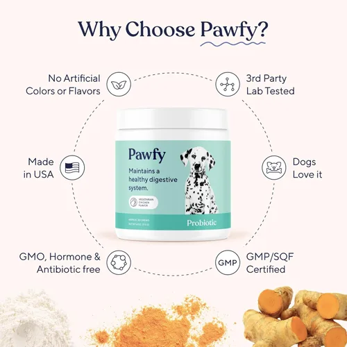 Miniatura 6 de Pawfy Probióticos para perros Apoya la salud digestiva, la diarrea para perros pequeños y grandes Mejora la salud intestinal Suplementos