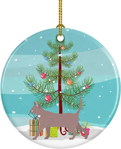 Miniatura 113 de Caroline's Treasures Adorno de cerámica con texto en inglés "Merry Christmas" para colgar en el árbol de Navidad, decoración para el hogar, Navidad