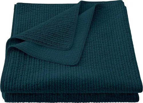 Miniatura 12 de HiEnd Accents - Edredón de terciopelo de algodón lavado a la piedra, tamaño Queen, color verde helecho, ropa de cama clásica tradicional de lujo