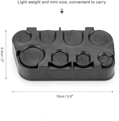 Miniatura 4 de anso Euro Coin Holder Case Money Storage Box Wallet Organizer (negro)
