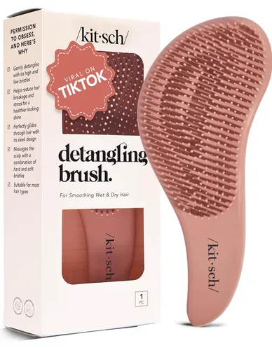 Kitsch Cepillo desenredante – Cepillo suave para cabello rizado con cerdas flexibles para todo tipo de cabello – húmedo o seco | Cepillos Terracota