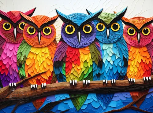 Miniatura 11 de Cross & Glory Un pequeño parlamento acogedor - Rompecabezas de 1000 piezas para adultos Lindos pájaros de otoño con sombreros de punto