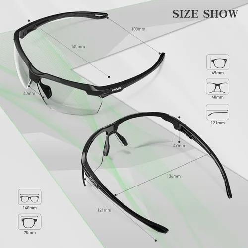 Miniatura 5 de KAPVOE Photochromic Sports Sunglasses for Men Women Cycling Sunglasses UV400 Protection MTB BMX Running Riding Bike K87 02