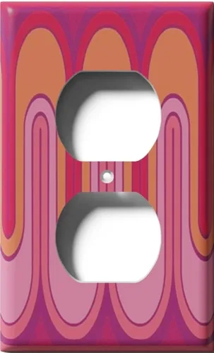 Miniatura 6 de Cubierta decorativa para interruptor de luz con ondas retro rojas, placa de pared de palanca individual Single Toggle