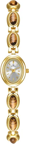 Miniatura 10 de CARLIEN Reloj de pulsera de cuarzo ovalado para mujer, de lujo, delicado, dorado, plateado, perla y números arábigos, fácil de leer, resistente al