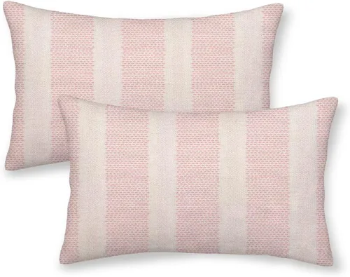 Miniatura 40 de Juego de 2 fundas de almohada con lunares negros de 16 x 16 pulgadas, fundas decorativas estilo bohemio con rayas para exteriores, fundas