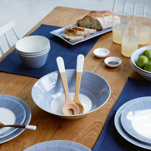 Miniatura 2 de Royal Doulton Pacific Dots Set de vajilla de porcelana., plato de ensalada 23 cm, Azul